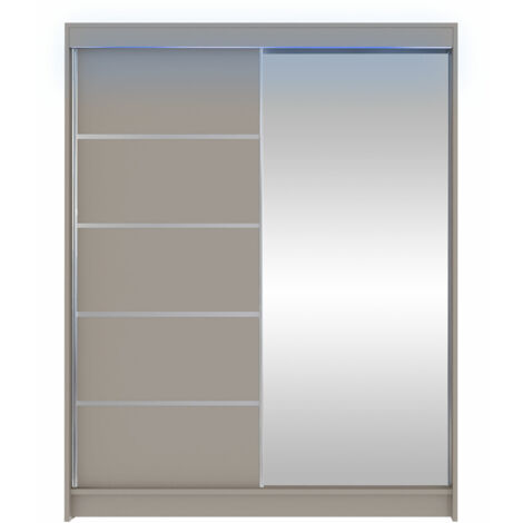 Armoire Closico 143, Cachemire, 200x150x58cm, Portes d'armoire: Coulissantes, Nombre d'étagères: 5, LED (1/4)