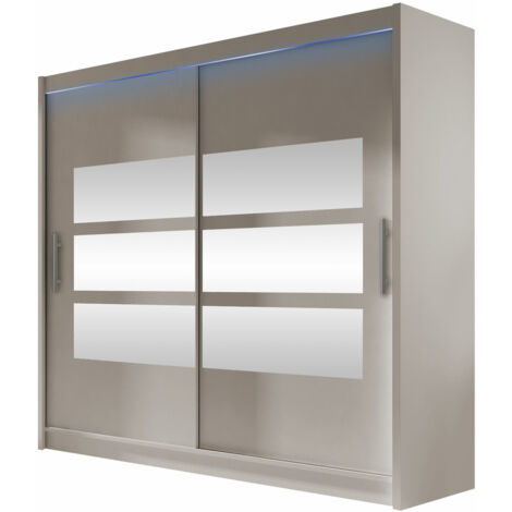 Armoire Closico 101, Cachemire, 215x180x58cm, Portes d'armoire: Coulissantes, Nombre d'étagères: 5, LED (1/4)