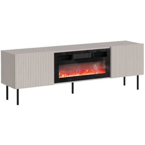 Meuble TV Charlotte 210, Cachemire, Le nombre de portes: 0, Nombre de tiroirs: 0, 180x58x42cm, LED (1/5)