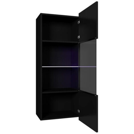 Armoire murale Tivdalu 102, Blanc + Blanc brillant