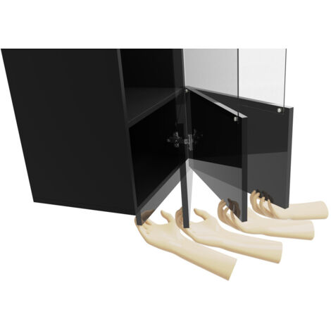 Armoire murale Tivdalu 102, Blanc + Blanc brillant