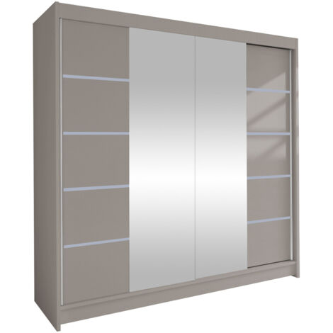 Armoire Closico 154, Cachemire, 215x180x58cm, Portes d'armoire: Coulissantes, Nombre d'étagères: 5 (1/4)