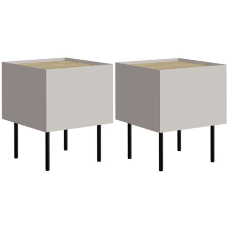 Ensemble de tables de chevet Melbela 108, Cachemire + Chêne, Nombre de tiroirs: 0, Le nombre de portes: 0, 50x40x41cm, MDF, Stratifié (1/5)