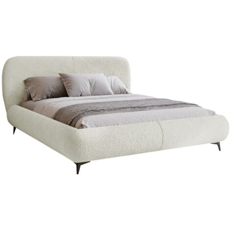 Lit Clovis 119, Coral 15, Double, 200x200, Tapisserie, Sommier à lattes, 233x225x111cm (1/5)