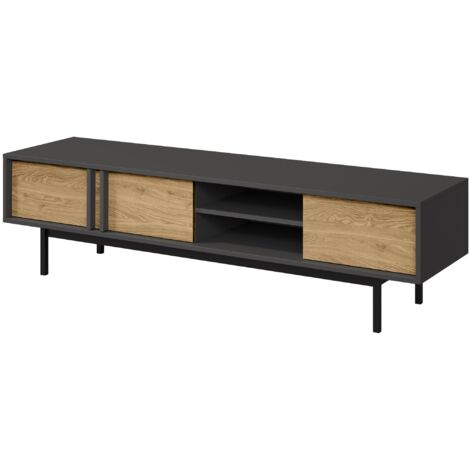 Meuble TV Levali 108, Chêne, Le nombre de portes: 0, Nombre de tiroirs: 0, 163x43x43cm (1/4)