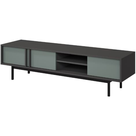 Meuble TV Levali 108, Vert poussiéreucm, Le nombre de portes: 0, Nombre de tiroirs: 0, 163x43x43cm (1/4)