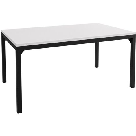 Table basse Oswego 138, Blanc + Noir, 50x60x100cm, Diamètre: 0, Stratifié, Angulaire (1/5)
