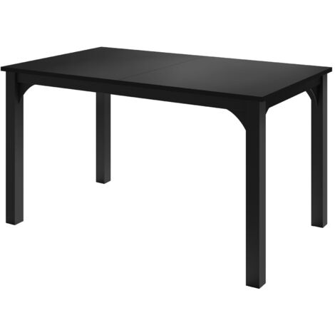 Table Oswego 136, Noir, 76x80x140cm, Allongement, Stratifié, Métal (1/4)