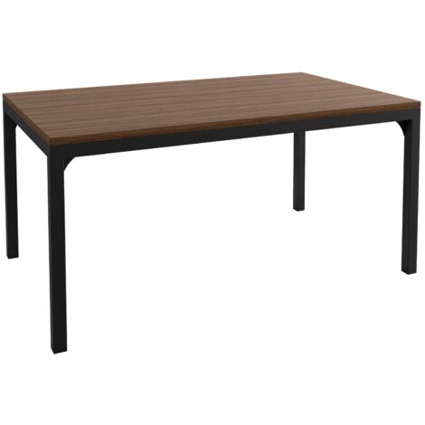 Table basse Oswego 138, Noyer + Noir, 50x60x100cm, Diamètre: 0, Stratifié, Angulaire (1/5)