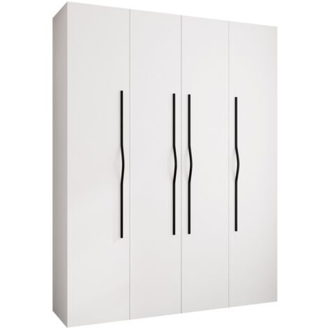 Armoire Hartford 564, Blanc, 246x190x42cm, Portes d'armoire: Avec des charnières, Nombre d'étagères: 0 (1/5)