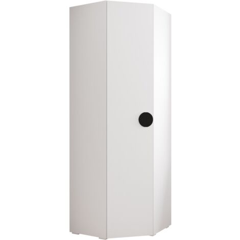 Armoire d'angle Hartford 568, Blanc, 237x81x81cm, Portes d'armoire: Avec des charnières, Nombre d'étagères: 0 (1/5)