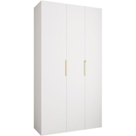 Armoire Hartford 573, Blanc, 246x130x42cm, Portes d'armoire: Avec des charnières, Nombre d'étagères: 8 (1/5)