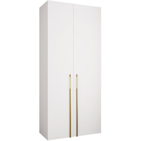 Armoire Hartford 569, Blanc, 246x110x42cm, Portes d'armoire: Avec des charnières, Nombre d'étagères: 8 (1/5)