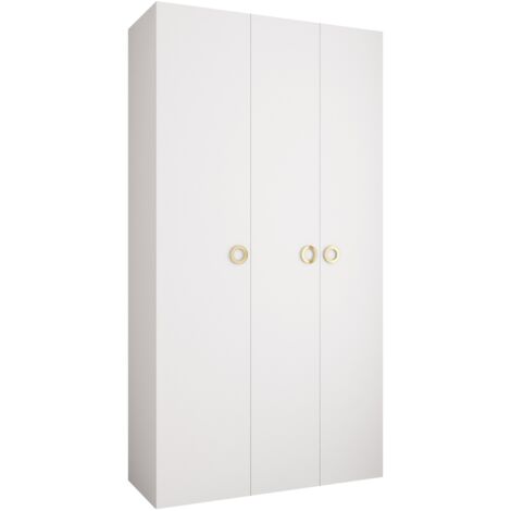 Armoire Hartford 544, Blanc, 246x130x42cm, Portes d'armoire: Avec des charnières, Nombre d'étagères: 0 (1/5)