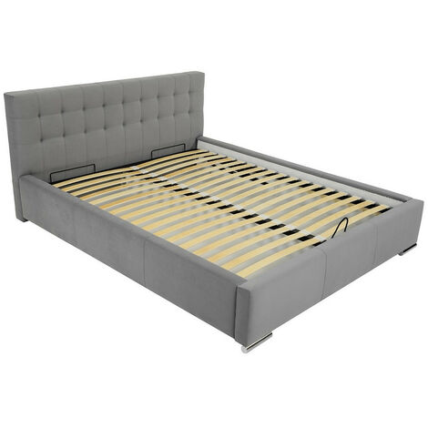 Lit Baltimore 106, Soft 017, Double, 140x200, Faux cuir, Sommier à lattes, 158x222x92cm