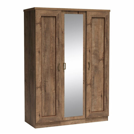 Armoire Lircava 112, Chêne de Lefkas, 191x135x57cm, Portes d'armoire: Avec des charnières, Nombre d'étagères: 5 (1/3)