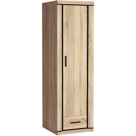 Armoire Lorelie 117, Sonoma chêne, 192x58x58cm, Portes d'armoire: Avec des charnières, Nombre d'étagères: 0 (1/3)