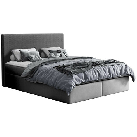 Lit boxspring Nix, Velluto 16, Continental, Double, 180x200, Tissu, Disponible, 186x208x103cm (1/5)