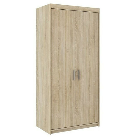 Armoire Tucson 112 en chêne Sonoma 191x90x53cm – Portes avec charnières – Installation sans perçage – Pour fenêtres aluminium/PVC – Stores Deco