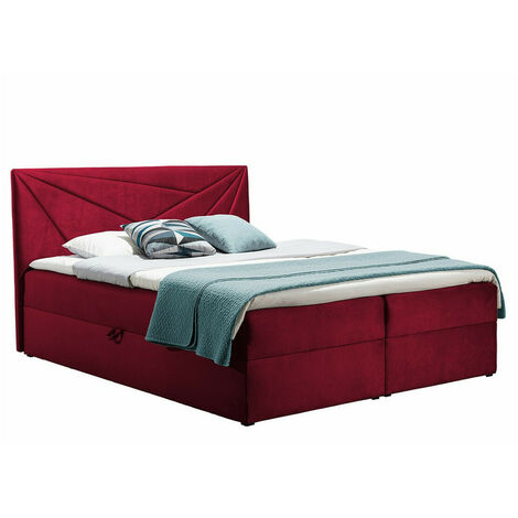 Lit boxspring Pons II, Kronos 02, Continental, Double, 160x200, Tissu, Disponible, 164x208x103cm (1/5)