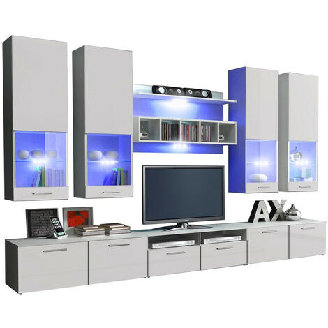 Ensemble de salon Nashville 107, Blanc + Blanc brillant (1/4)