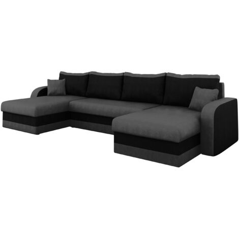 Mobilier1 – Canapé d'angle universel Comfivo 233 – Fonction de couchage – Coffre de rangement – Dimensions 304x140x80cm – Tapisserie velours