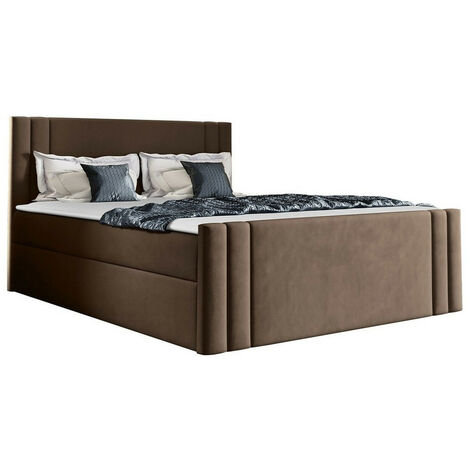 Lit boxspring Mel, Amor Velvet 4301, Double, Continental, 160x200, Tissu, Disponible, 164x213x103cm (1/5)