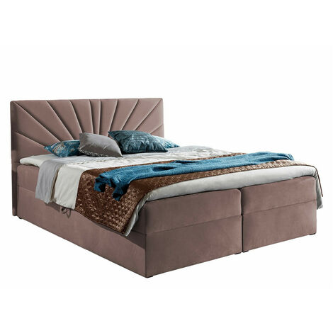 Lit boxspring Pons I, Kronos 27, Continental, Double, 160x200, Tissu, Disponible, 164x208x103cm (1/5)