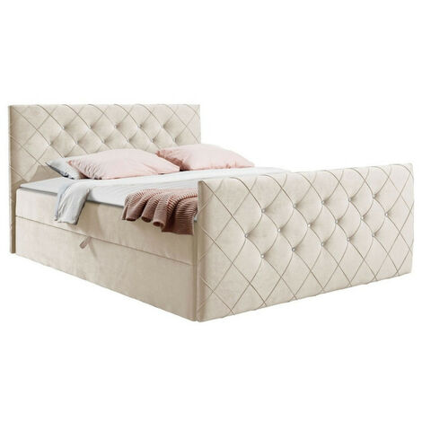 Lit boxspring Carmen, Amor Velvet 4304, Unique, Continental, 120x200, Tissu, Disponible, 124x213x103cm (1/5)