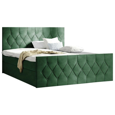 Lit boxspring Hortulus II, Mikrofaza 10, Continental, Double, 160x200, Tissu, Disponible, 167x216x103cm (1/5)