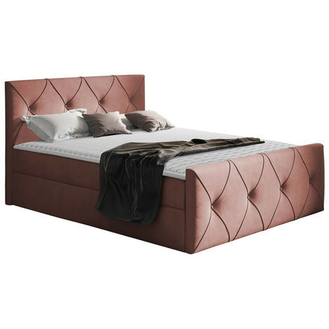 Lit boxspring Litus I, Mono 235, Unique, Continental, 120x200, Tissu, Disponible, 127x216x103cm (1/5)
