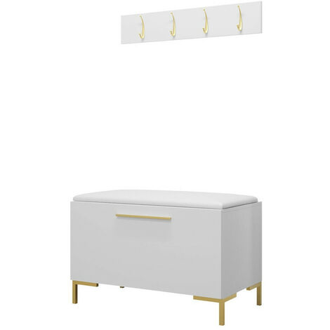 Meuble d'entrée Tivsoa 108, Faux cuir Soft 017, 0x0x0cm, Faux cuir, Stratifié, À suspendre, À poser