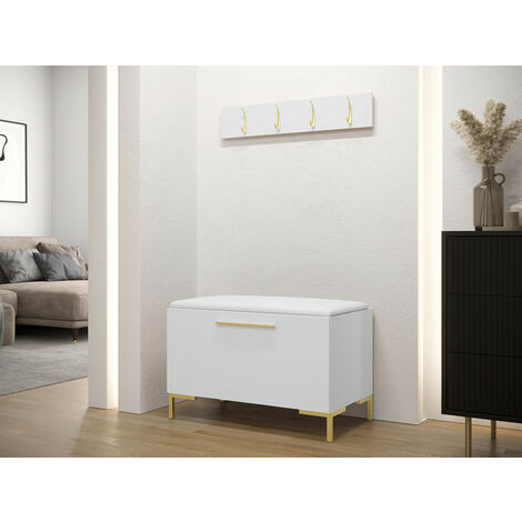 Meuble d'entrée Tivsoa 108, Faux cuir Soft 017, 0x0x0cm, Faux cuir, Stratifié, À suspendre, À poser