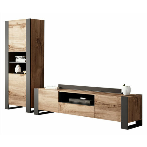 Mirjan24 – Ensemble de meubles de salon stratifié avec table TV – Dimensions 171 x 44 cm – Compatible robots aspirateurs – Design contemporain