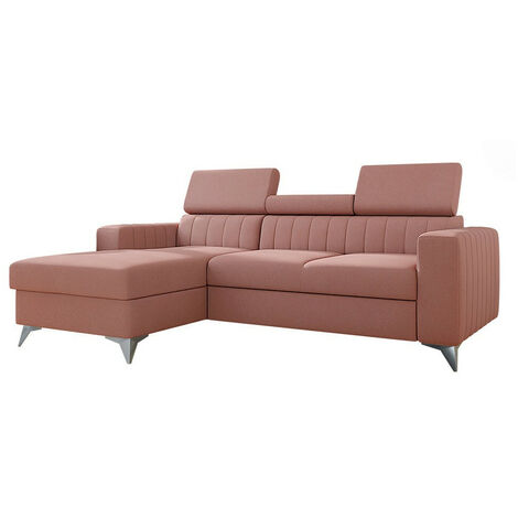 Canapé d'angle Columbus 170, Mono 235, Fonction de couchage, Boîte de literie, 236x172x82cm (1/5)