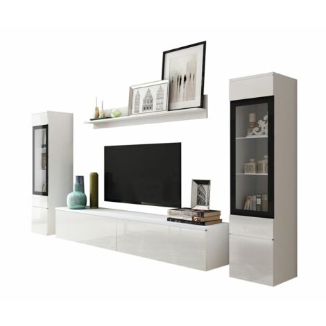Ensemble de salon Sarasota 126, Blanc + Blanc brillant