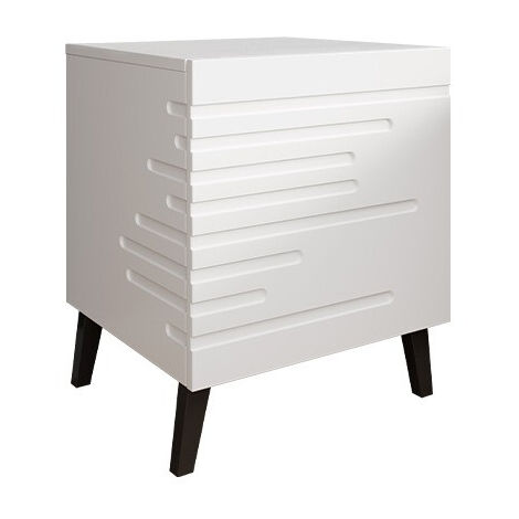 Ensemble de tables de chevet Charlotte 141, Blanc, Nombre de tiroirs: 1, Le nombre de portes: 0, 52x44x40cm, MDF (1/4)