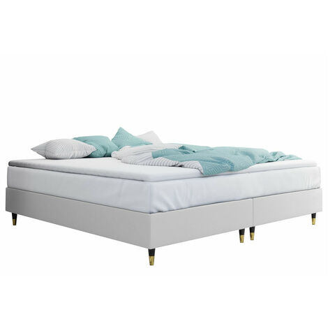 Lit boxspring Logan 109, Soft 17, Continental, Double, 140x200, Faux cuir, Disponible, 140x200x47cm (1/4)