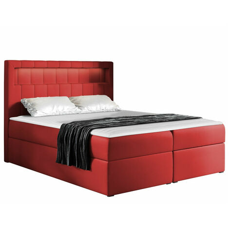 Lit boxspring Pomum, Soft 010, Double, Continental, 180x200, Faux cuir, Disponible, 182x217x123cm, LED: Disponible (1/5)