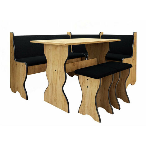 Mirjan24 – Coin repas Reading 100 – Ensemble table 100x65cm et 4 chaises – Chêne doré artisanal et stratifié – Mobilier polyvalent pour intérieur (1/5)