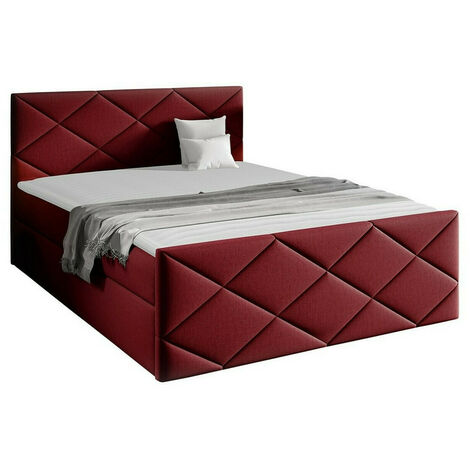Lit boxspring Mons, Kameleon 59, Continental, Double, 180x200, Tissu, Disponible, 184x213x103cm (1/5)