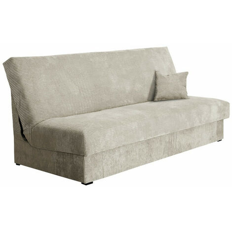 Mobilier1 – Canapé convertible Columbus – 3 places – Mécanisme Click-Clack – Dimensions 80x175cm – Boîte de literie intégrée – Tissu velours
