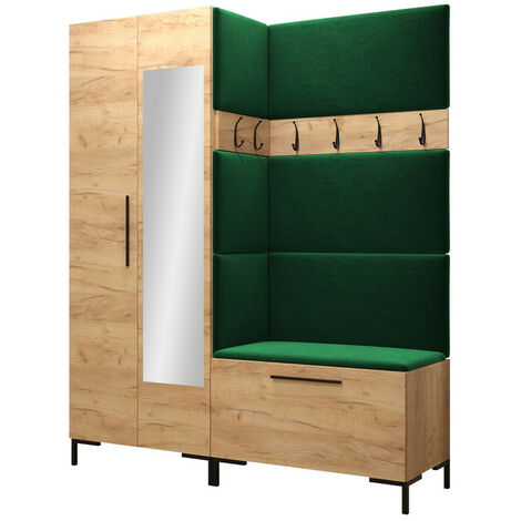 Meuble d'entrée Nomal IX, Manila 35, 196x158x46cm, Disponible, Tissu, Stratifié, Murale, À poser