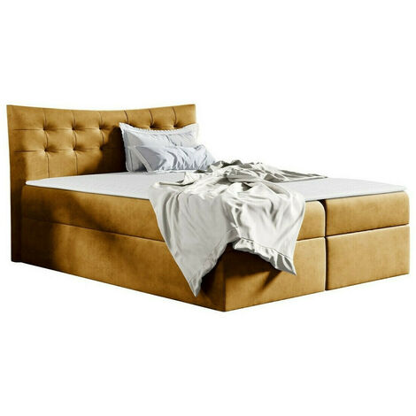Lit boxspring Insula, Kronos 01, Continental, Double, 180x200, Tissu, Disponible, 184x213x125cm (1/5)