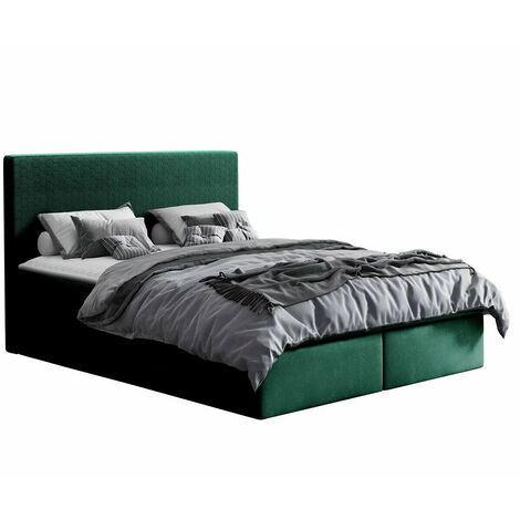 Lit boxspring Nix, Velluto 10, Double, Continental, 180x200, Tissu, Disponible, 186x208x103cm (1/5)