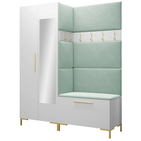 Meuble d'entrée Nomal IX, Manila 11, 196x158x46cm, Disponible, Stratifié, Tissu, Murale, À poser