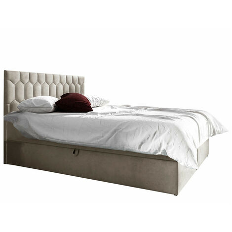 Lit boxspring Pons III, Fresh 1, Double, Continental, 140x200, Tissu, Disponible, 140x208x103cm (1/5)