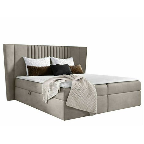 Lit boxspring Fenestra, Magic Velvet 2209, Continental, Double, 140x200, Tissu, Disponible, 193x214x103cm (1/5)