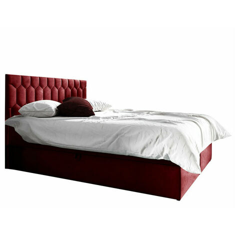 Lit boxspring Pons III, Fresh 8, Continental, Double, 160x200, Tissu, Disponible, 160x208x103cm (1/5)