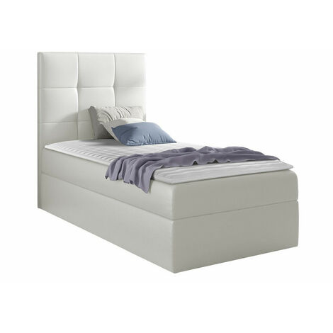 Lit boxspring Nomen, Soft 017, Continental, Unique, 100x200, Faux cuir, Disponible, 102x208x103cm (1/5)